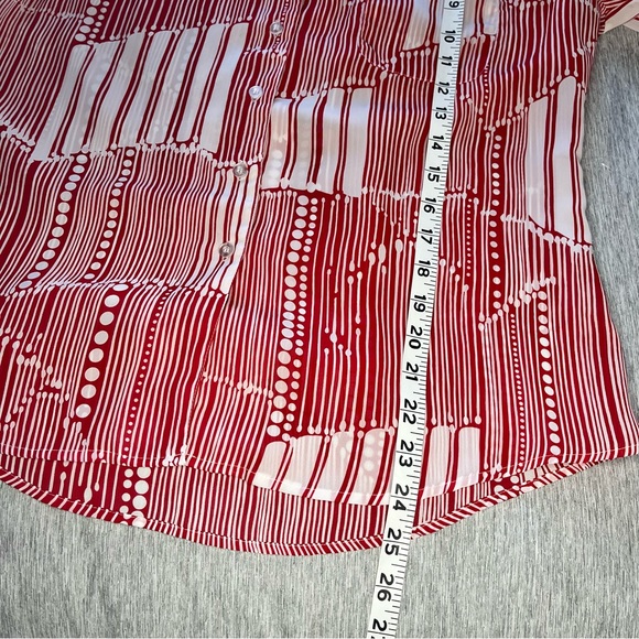 SOLD Vintage Semi-Sheer Stuart Randolph button Down Short Sleeve Blouse - Picture 9 of 10